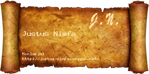 Justus Nimfa névjegykártya